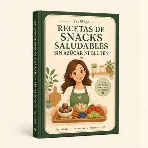 Portada del bono 1: Recetas de Snacks Saludables Sin Azúcar ni Glúten